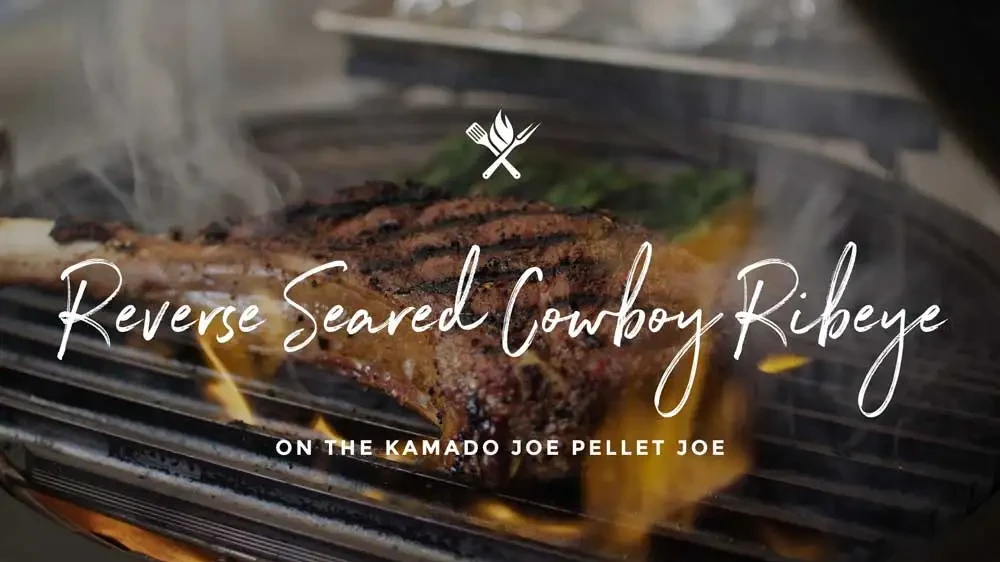 Image of Reverse Seared Cowboy Ribeye on the Kamado Joe Pellet Joe