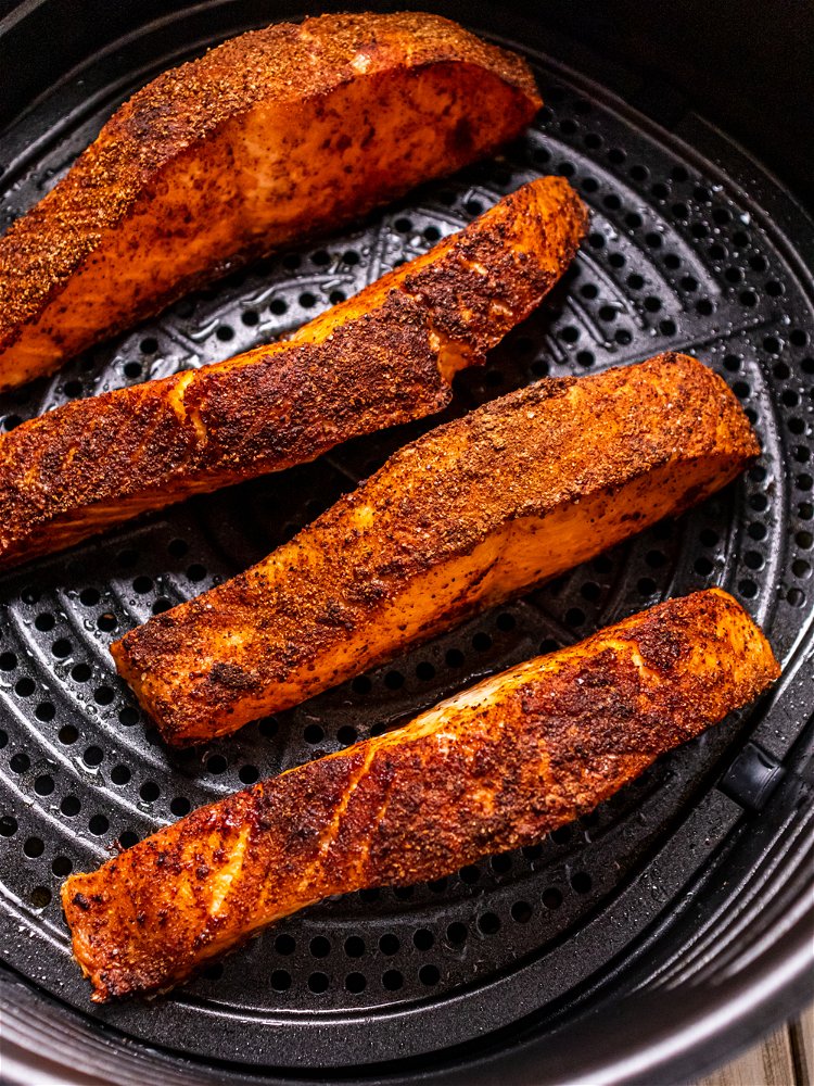 Image of Air fry at 400ºF for 10-12 minutes, until salmon is...