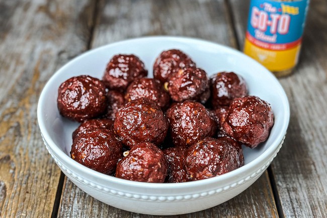 Image of Mozzarella-Stuffed BBQ Meatballs