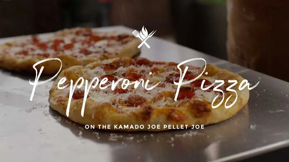 Image of Pepperoni Pizza on the Kamado Joe Pellet Joe
