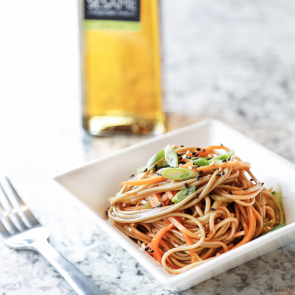 Garlic Sesame Soba Noodle Salad