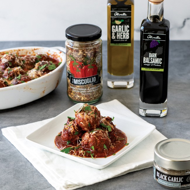 Image of Italian Meatballs With Dark Balsamic Red Sauce