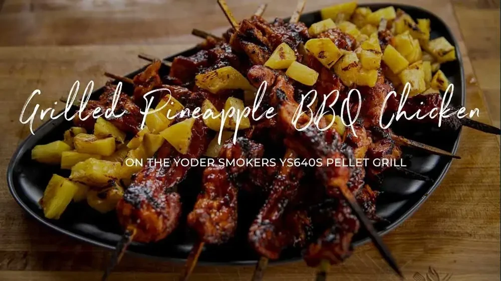 Image of Grilled Pineapple Barbecue Chicken Skewers