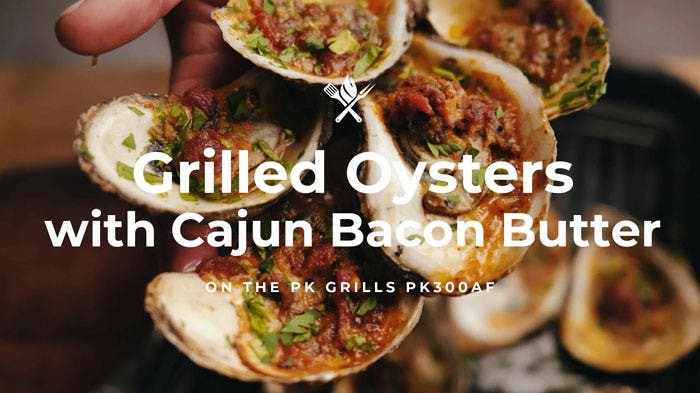 Image of Grilled Oysters with Cajun Bacon Butter