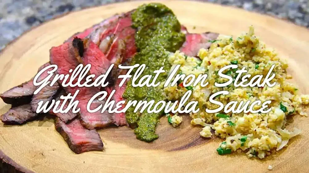 Image of Grilled Flat Iron Steak with Chermoula Sauce