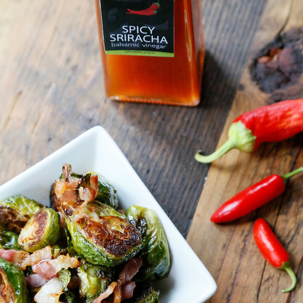 Bacon & Sriracha Roasted Brussel Sprouts