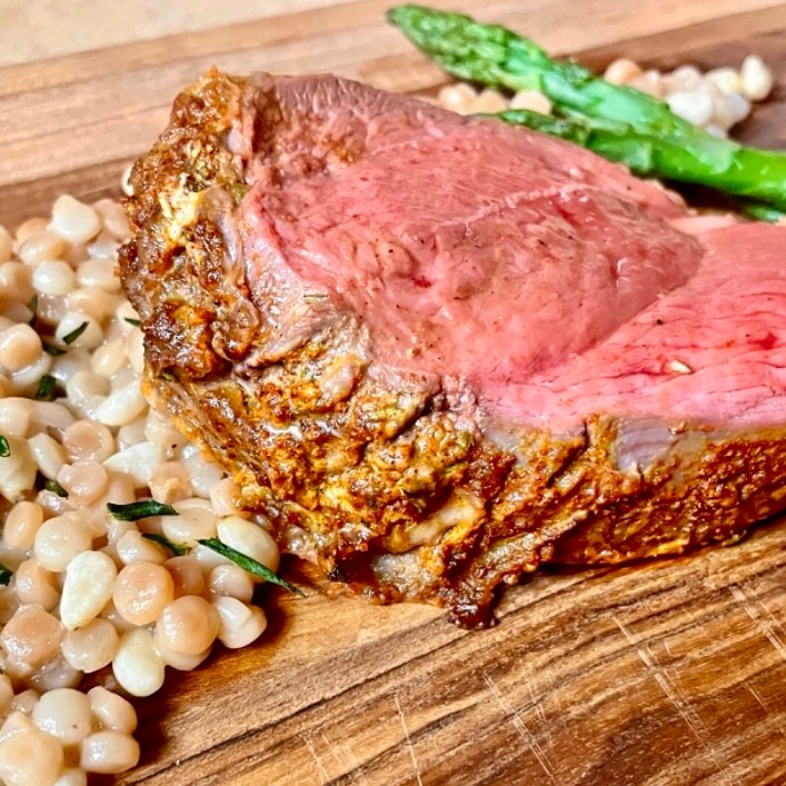 Image of Spiced Leg of Lamb with Nutty Israeli Couscous