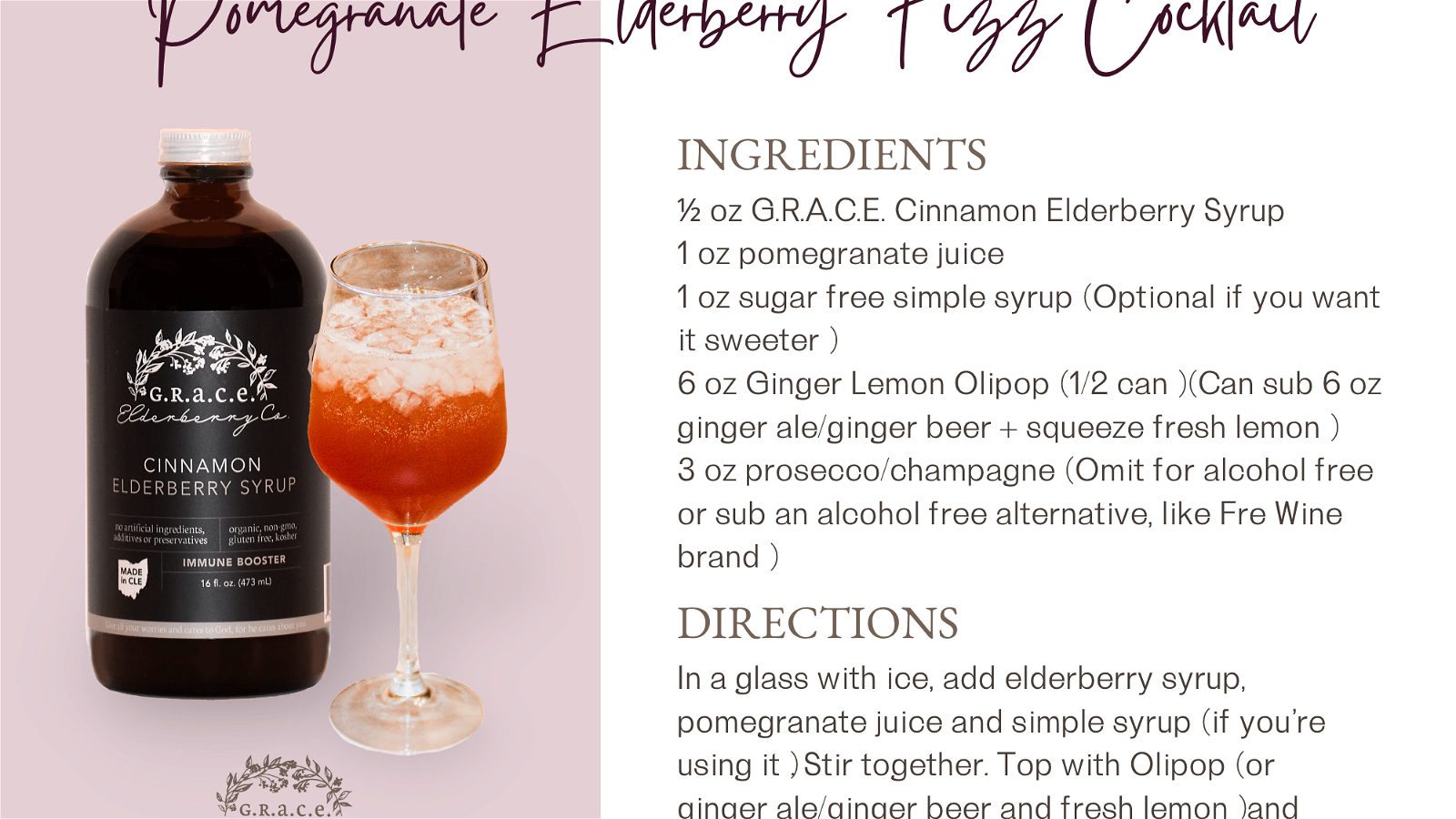 Image of Pomegranate Elderberry Fizz Cocktail