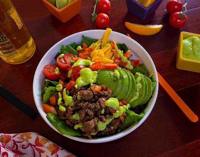 Image of Taco Salad with Jalapeno Avocado Lime Dressing