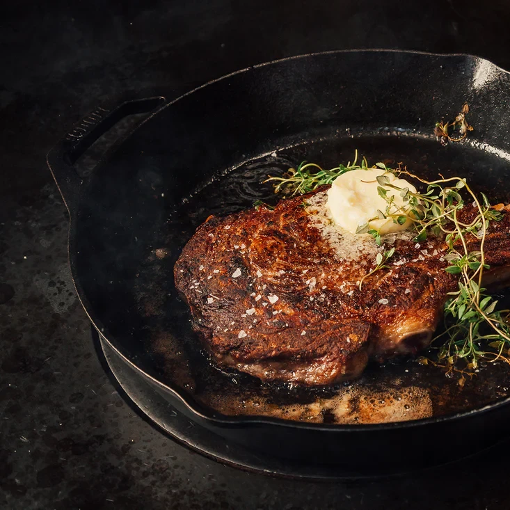 Ribeye Steaks in a Cast Iron Skillet - The Salted Potato from Renée Robinson