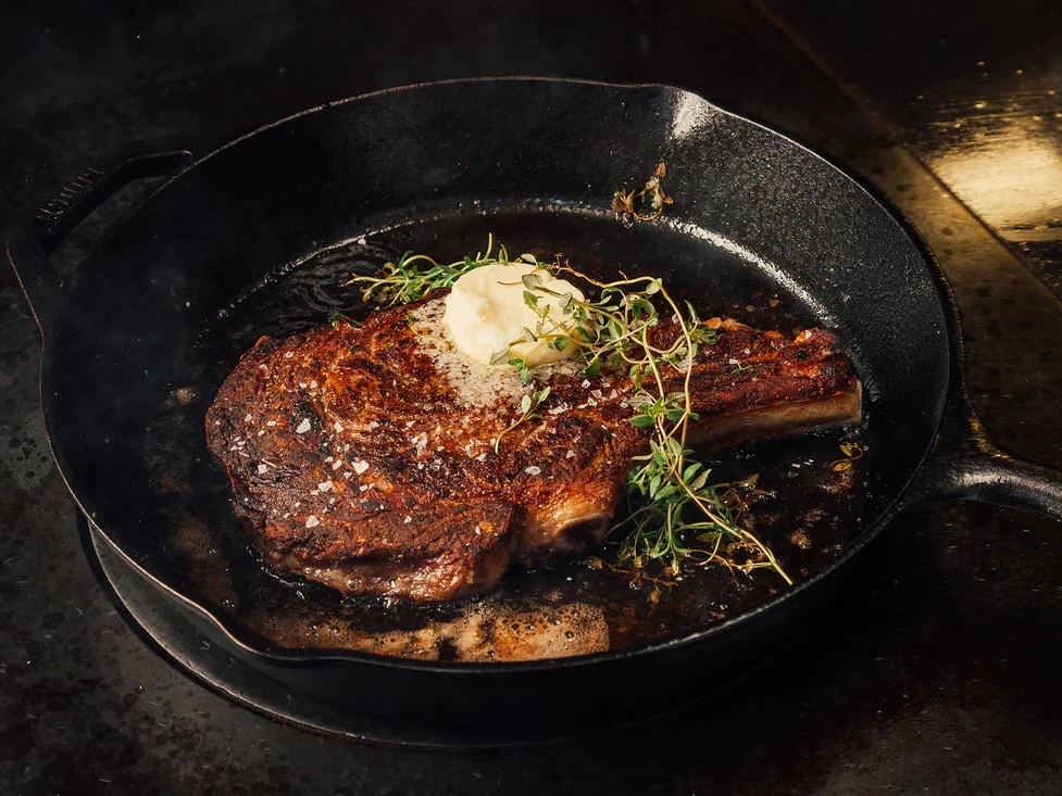 Ribeye Steaks in a Cast Iron Skillet - The Salted Potato from Renée Robinson