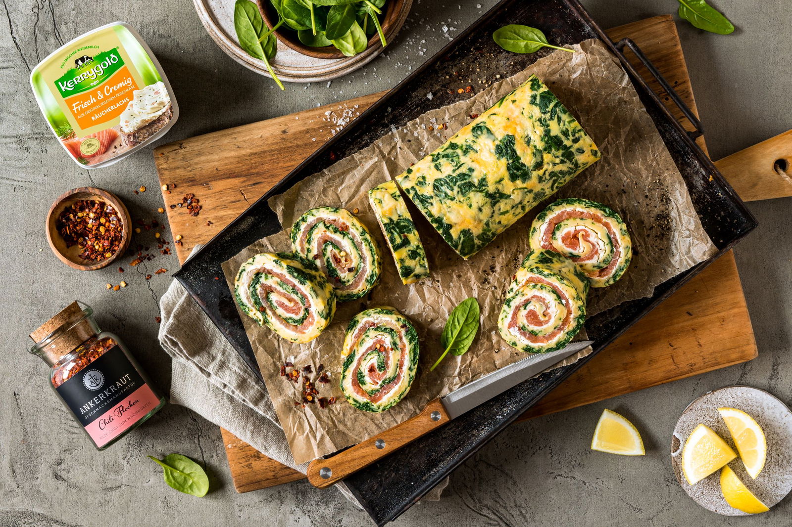 Lachsröllchen Rezept mit Spinat &amp; Ankerkraut