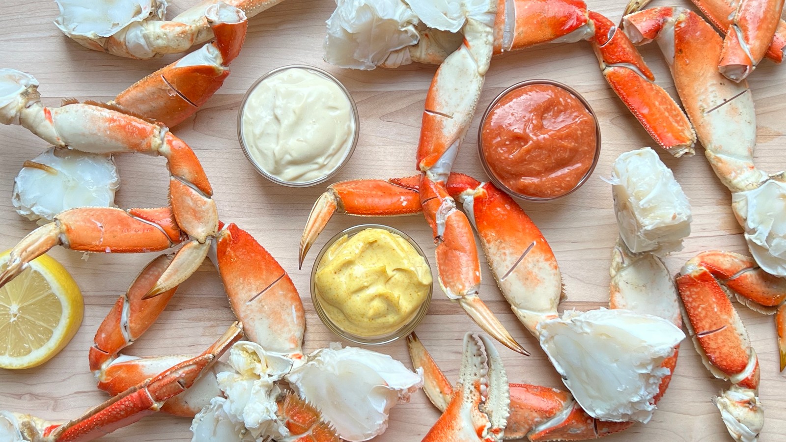 Image of Premier Catch Dungeness Crab with 3 Dipping Sauces