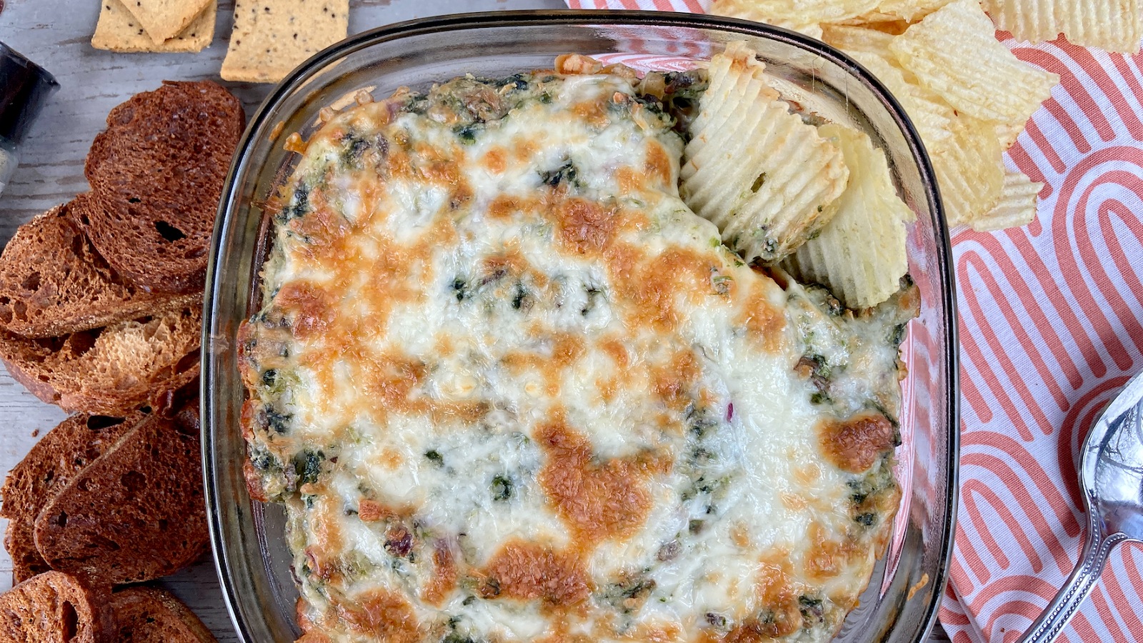Image of Cheesy Spinach and Mushroom Dip