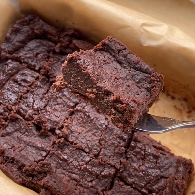 Image of Secret ingredient fudgy vegan chocolate brownies