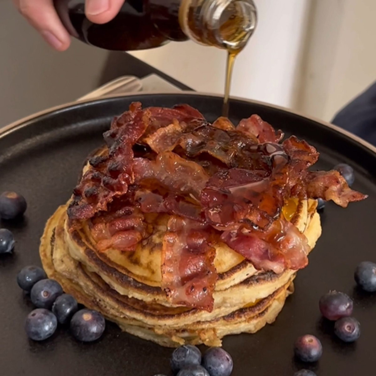 Buttermilk Pancakes With Maple Bacon