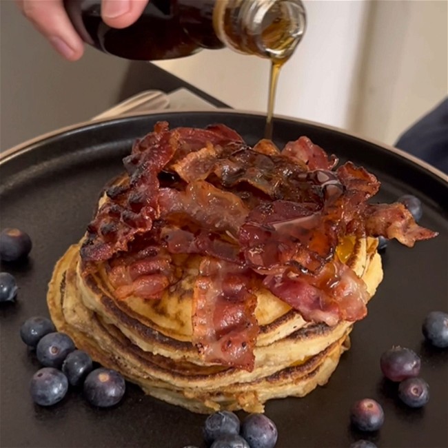 Image of Buttermilk Pancakes With Maple Bacon