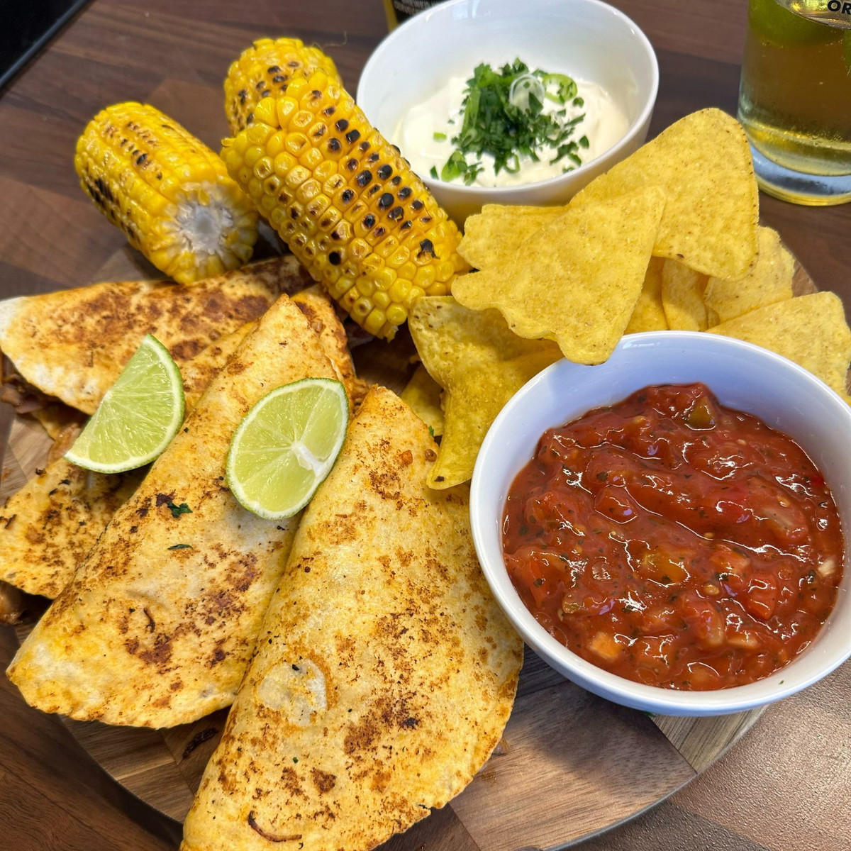 Honey Chipotle Chicken Tacos & Charred Corn