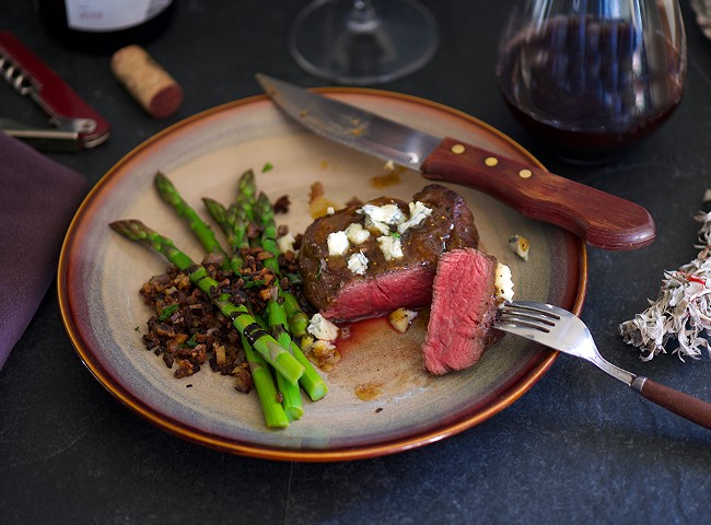 Image of Butter Basted Tenderloin with Honey Fig Butter & Blue Cheese