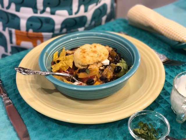 Image of Tex Mex Skillet Chicken with Biscuits