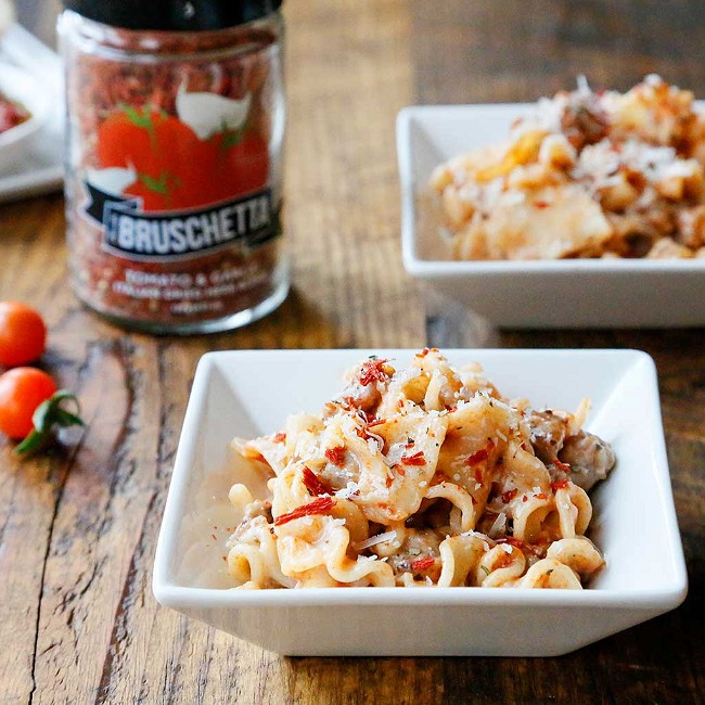 Image of Drunken Bruschetta & Sausage Pasta