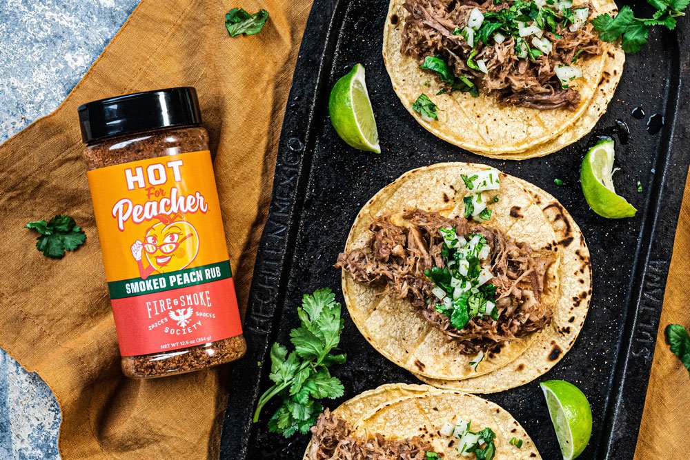 Peachy Pork Carnitas Tacos