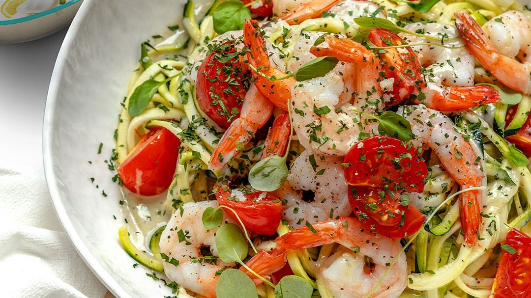 Image of Garlic Shrimp Alfredo with Zucchini Noodles