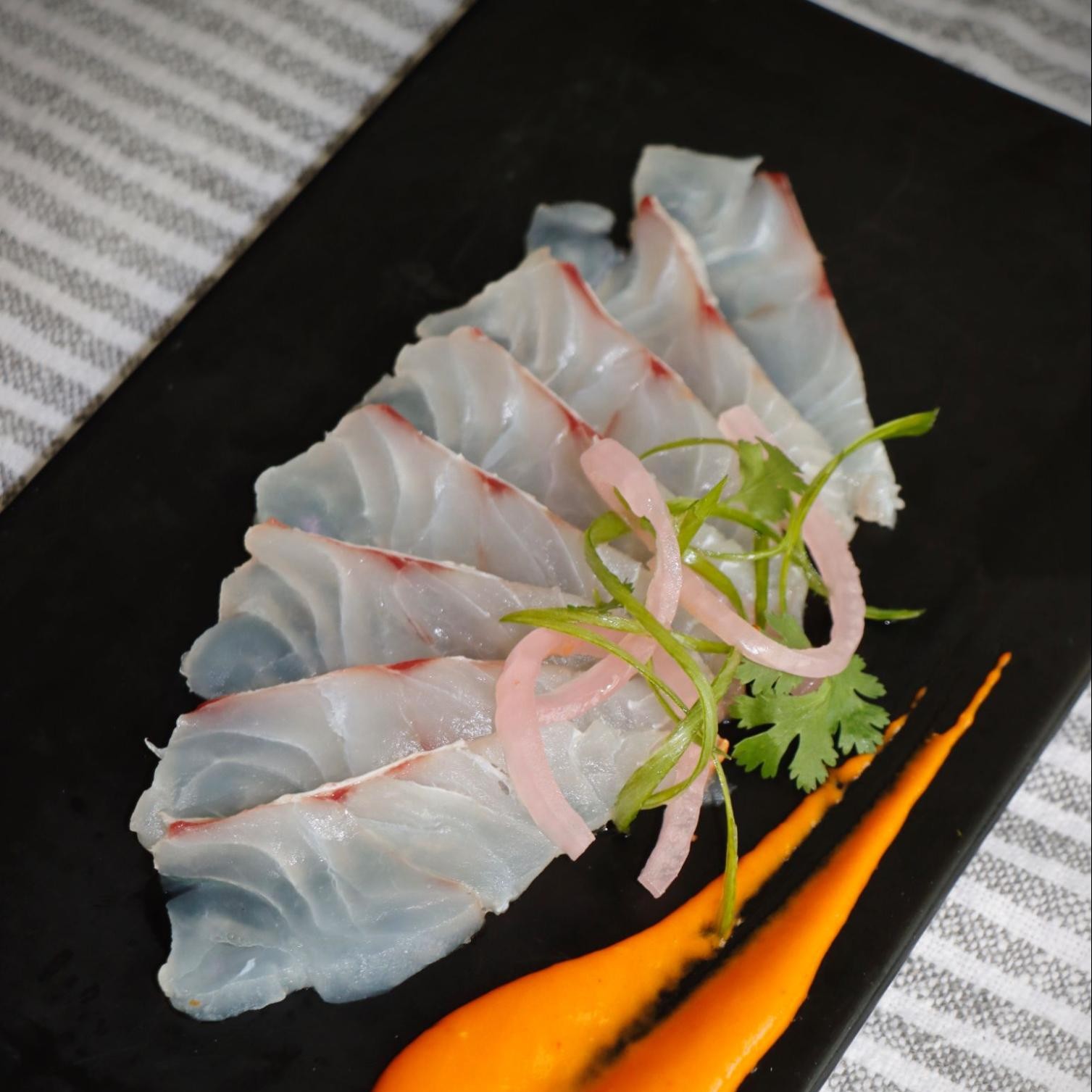 Red snapper Sashimi with roasted red pepper habanero aioli – Keys Fresh  Seafood