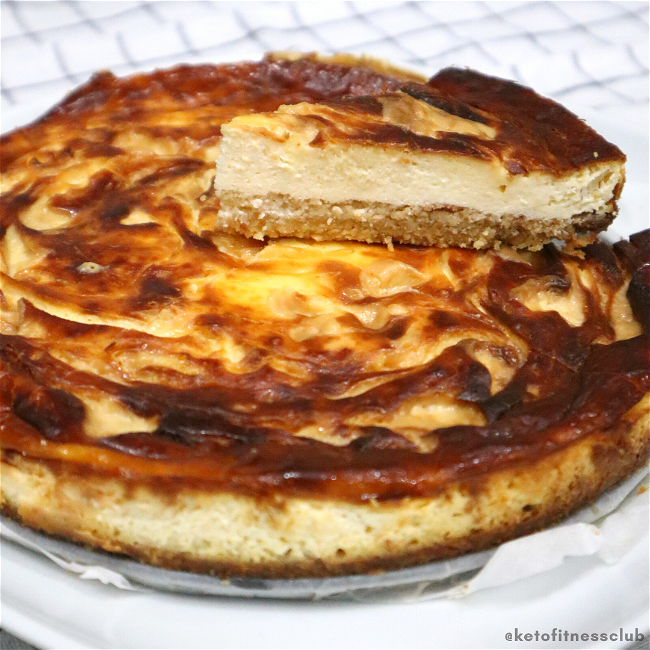 Image of Baked Vanilla Cheesecake with Caramel Swirl