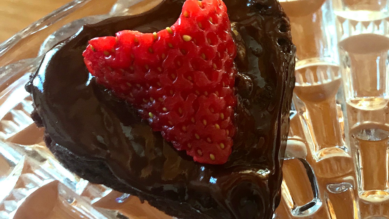 Image of Brownies with Ganache and Strawberries