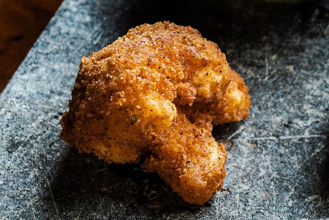 Image of Crispy Buffalo Cauliflower with Creamy Garlic Dip