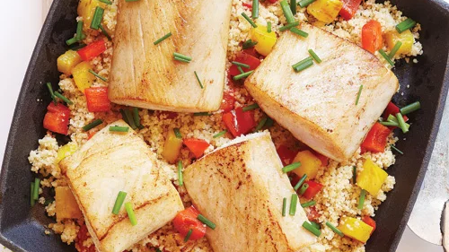 Image of Discover an Exquisite Delight: Mahi Mahi with Pineapple Couscous Recipe