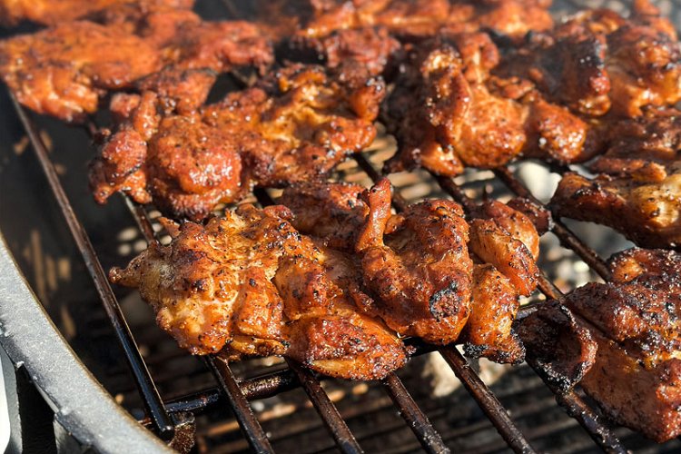Image of Grill the chicken and the sausage over direct heat for...