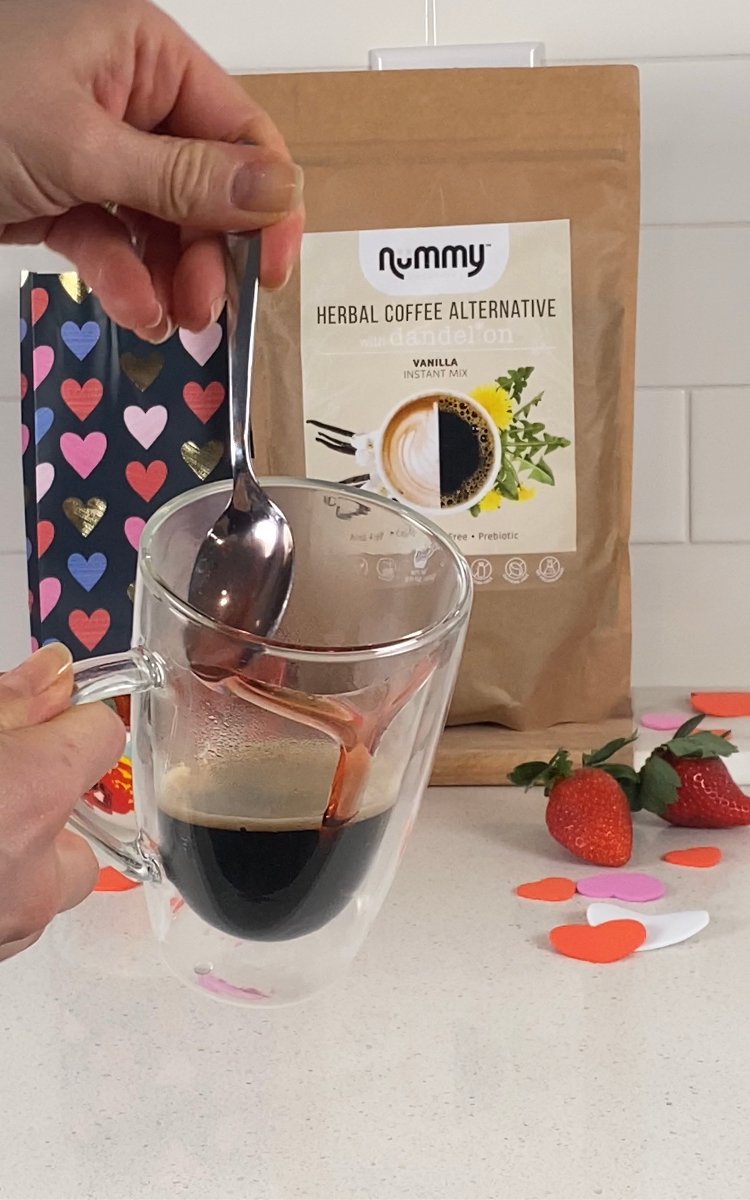 Image of Optional: add a “rim” of strawberry syrup inside mug or...