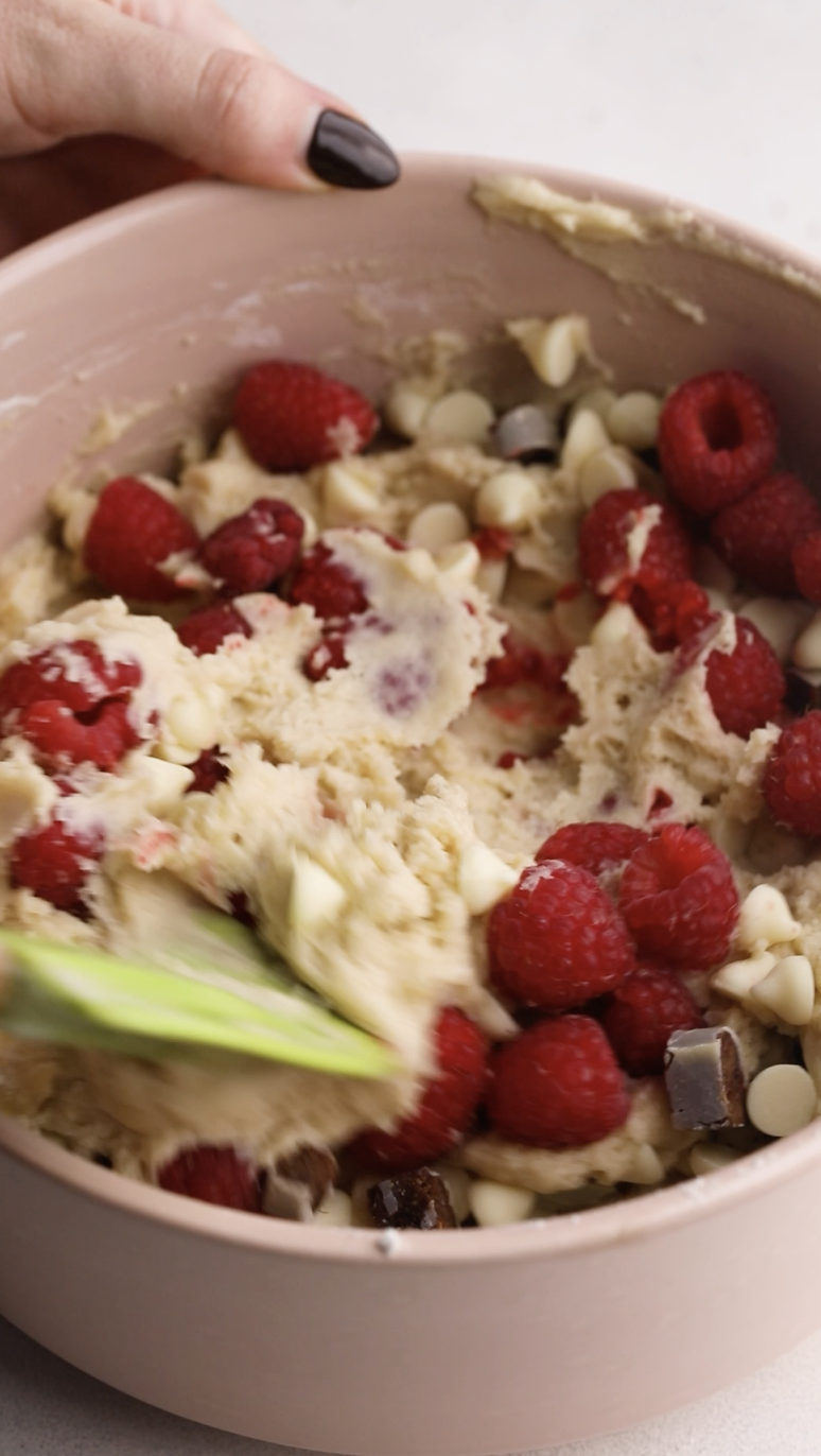 Image of Then, fold in the chopped Aloha Raspberry White Chocolate Protein...