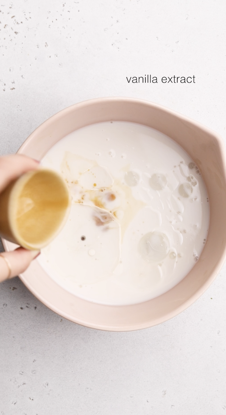 Image of In a separate smaller bowl mix together the almond milk,...