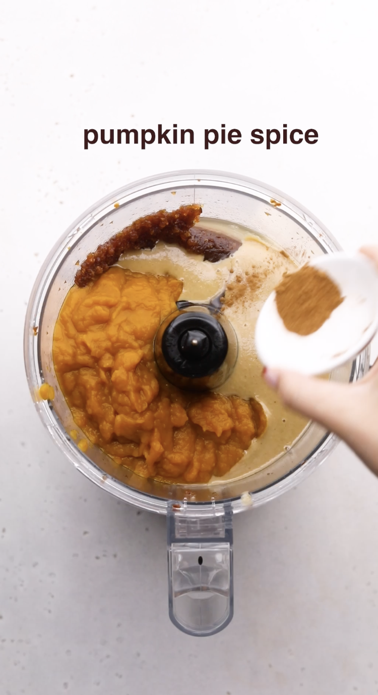 Image of Add in cashew butter, pumpkin puree, pumpkin pie spice, vanilla...