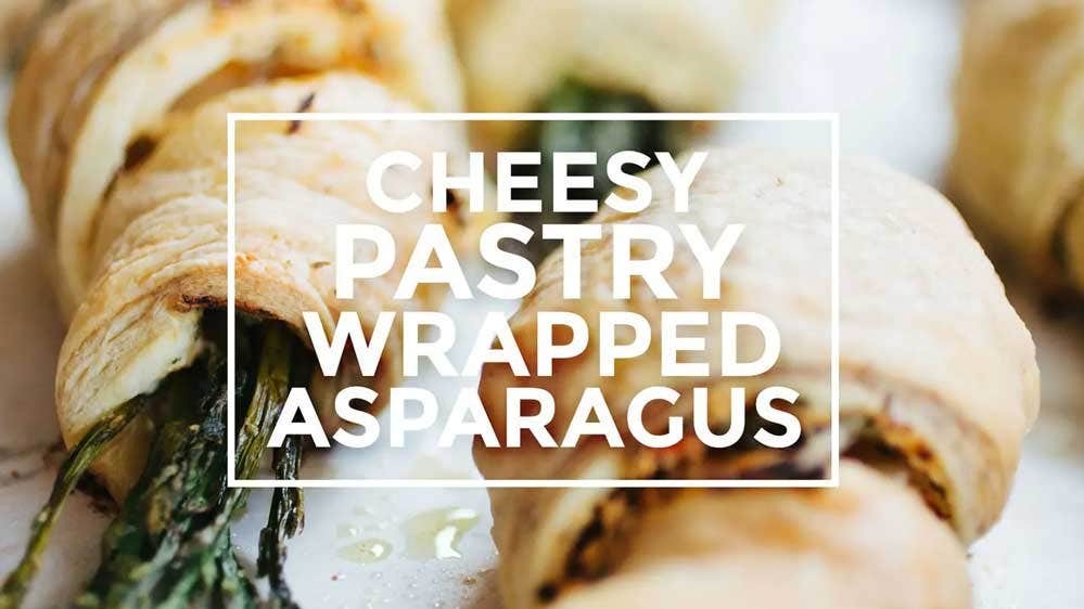 Image of Cheesy Pastry Wrapped Asparagus