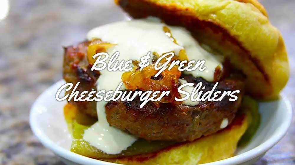 Image of Blue & Green Cheeseburger Sliders