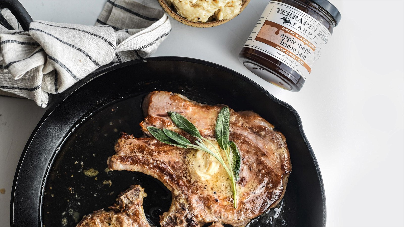 Image of Pork Chops with Whipped Apple Maple Bacon Butter