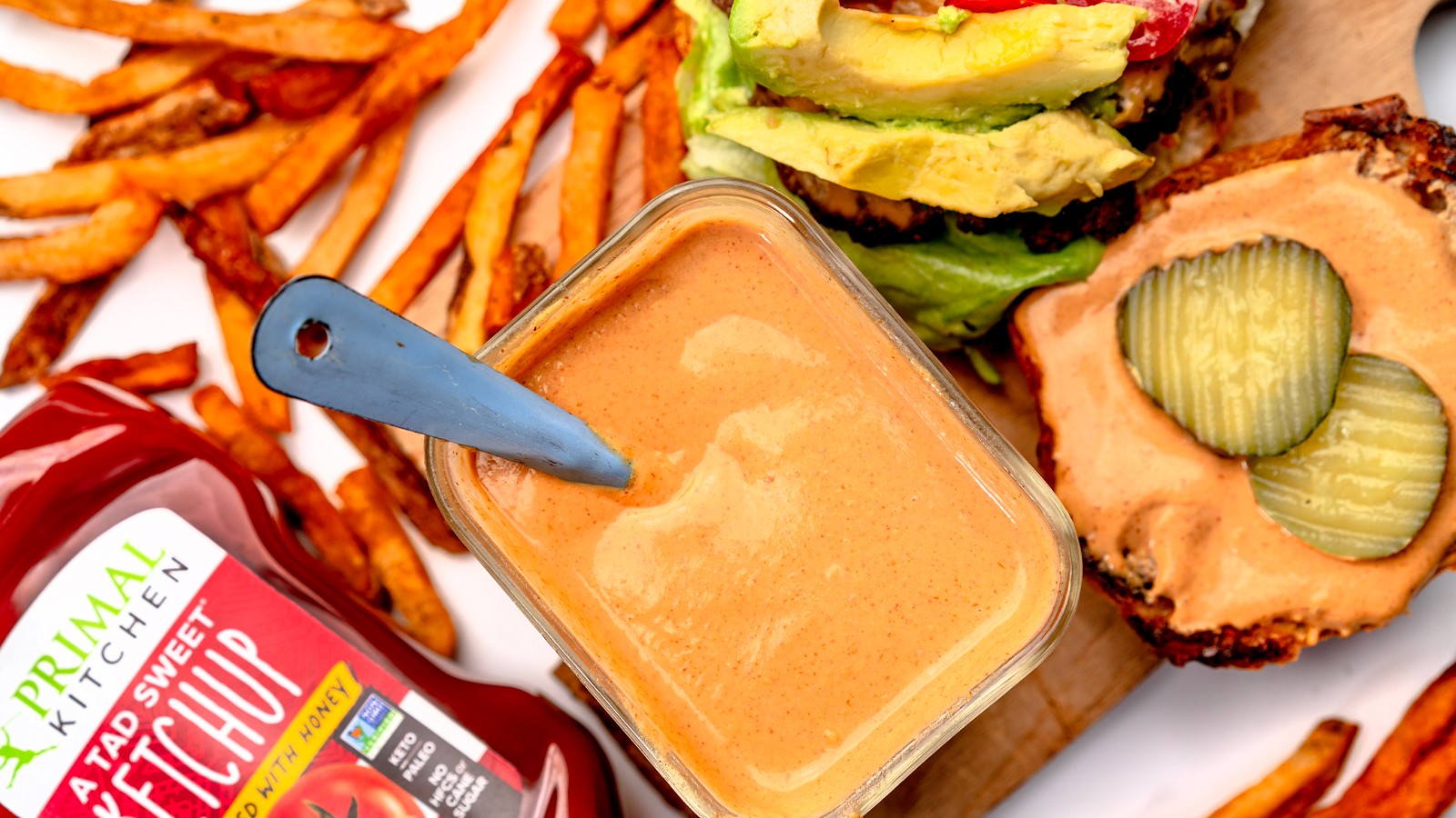 Image of Primal Burger with 3-Condiment Secret Sauce