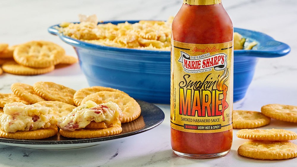 Smokey Bacon And Cheese Dip with Marie Sharp’s Smokin’ Marie Habanero Pepper Sauce