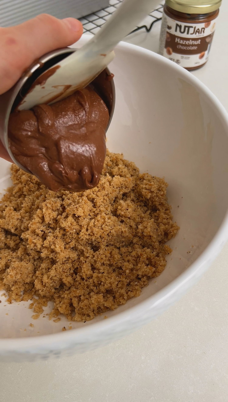 Image of Crumble the sponge cake with your hands or using food processor. Make sure there are no large lumps.