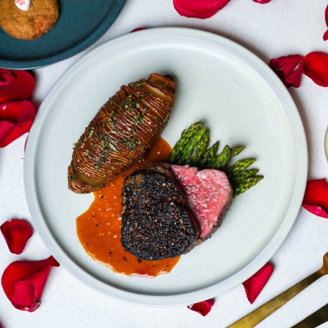 Image of American Wagyu Steak with Hasselback Potatoes