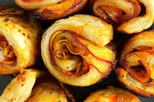 Image of Puff Pastry Peach Roses