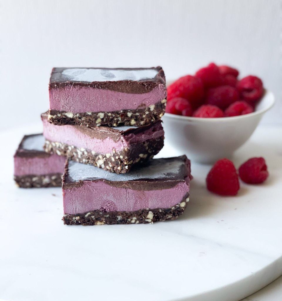 Chocolate Raspberry Raw Slice