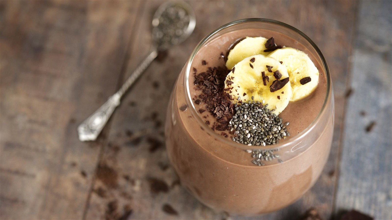 Healthy Mocha Coffee Protein Smoothie (Just 4 Ingredients)