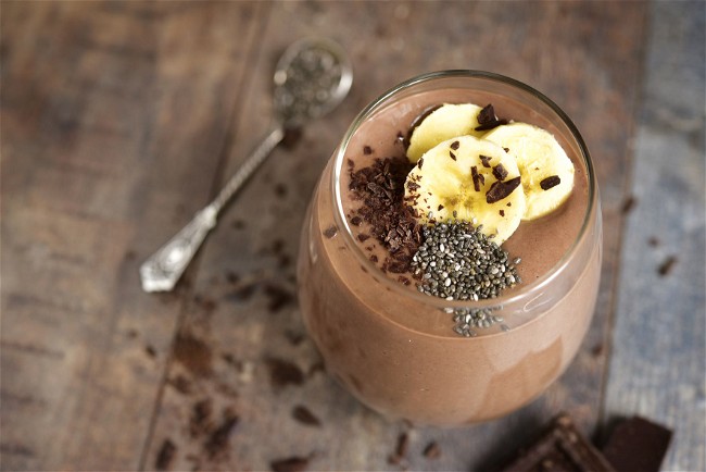 Image of Healthy Mocha Coffee Protein Smoothie (Just 4 Ingredients)
