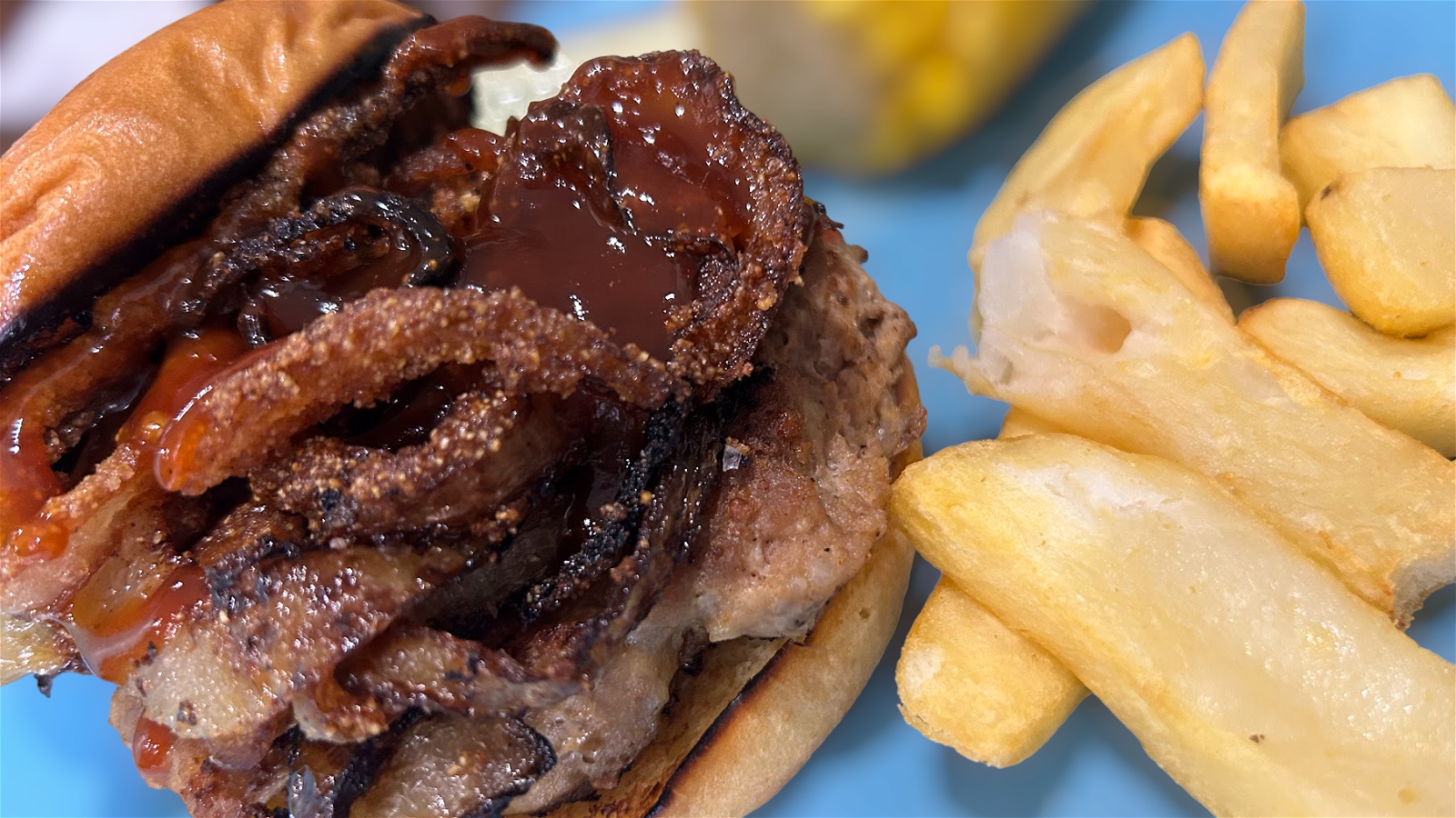 BBQ Pork Burgers & Corn on the Cob