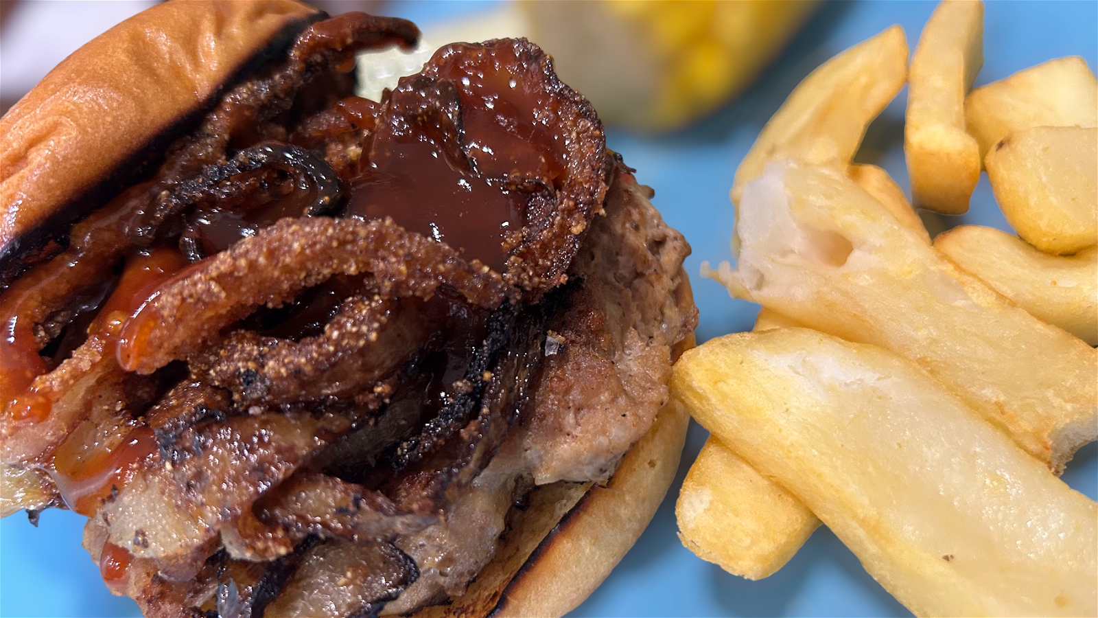 Image of BBQ Pork Burgers & Corn on the Cob